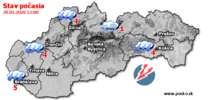 Stav počasia - Slovensko (29.01.2026 o 12.00 hod.)