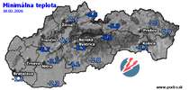 Minimálna teplota - dnes (18.02.2026)