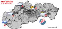 Stav počasia - Slovensko (13.02.2026 o 12.00 hod.)