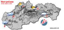 Stav počasia - Slovensko (19.02.2026 o 12.00 hod.)