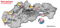Stav počasia - Slovensko (21.02.2026 o 6.00 hod.)