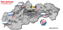 Stav počasia - Slovensko (21.02.2026 o 12.00 hod.)