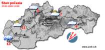 Stav počasia - Slovensko (23.02.2026 o 12.00 hod.)