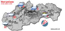 Stav počasia - Slovensko (24.02.2026 o 12.00 hod.)