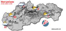 Stav počasia - Slovensko (25.02.2026 o 12.00 hod.)