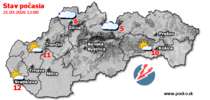 Stav počasia - Slovensko (21.03.2026 o 12.00 hod.)