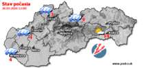 Stav počasia - Slovensko (26.03.2026 o 12.00 hod.)