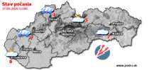 Stav počasia - Slovensko (27.03.2026 o 12.00 hod.)
