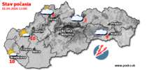Stav počasia - Slovensko (01.04.2026 o 12.00 hod.)