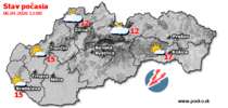 Stav počasia - Slovensko (06.04.2026 o 12.00 hod.)