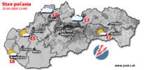 Stav počasia - Slovensko (15.04.2026 o 12.00 hod.)