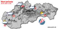 Stav počasia - Slovensko (20.04.2026 o 12.00 hod.)