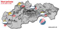 Stav počasia - Slovensko (21.04.2026 o 12.00 hod.)