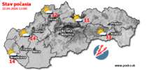 Stav počasia - Slovensko (22.04.2026 o 12.00 hod.)