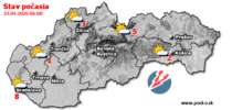 Stav počasia - Slovensko (23.04.2026 o 6.00 hod.)